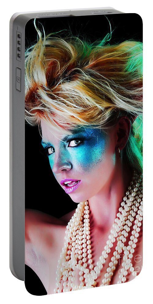Fetish Photographs Portable Battery Charger featuring the photograph Hair a flame by Robert WK Clark