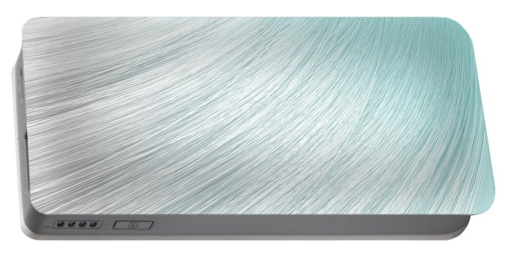 Grey Portable Battery Charger featuring the digital art Hair Blowing Closeup by Allan Swart