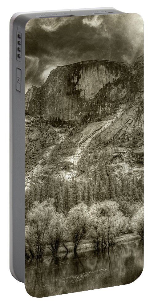  Portable Battery Charger featuring the photograph Half Dome over Mirror Lake by Michael Kirk