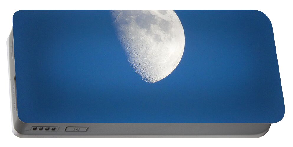  Moon Portable Battery Charger featuring the photograph Half moonlight by Yohana Negusse