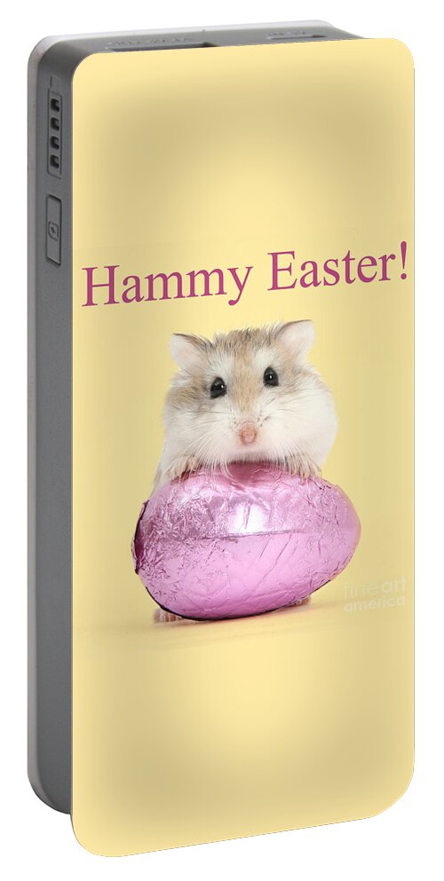 Roborovski Hamster Portable Battery Charger featuring the photograph Hammy Easter by Warren Photographic
