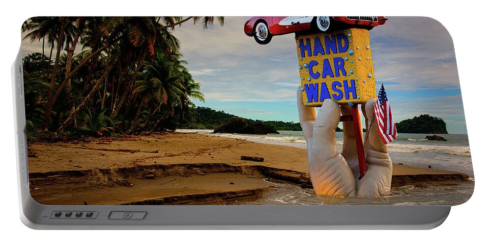 Ocean Portable Battery Charger featuring the photograph Hand Wash by Harry Spitz