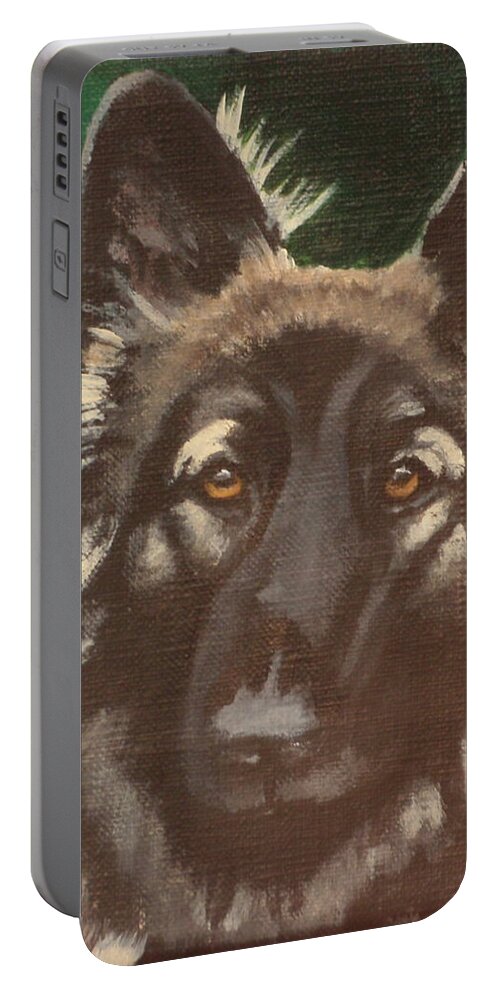 Shepherd Portable Battery Charger featuring the painting Hank by Carol Russell