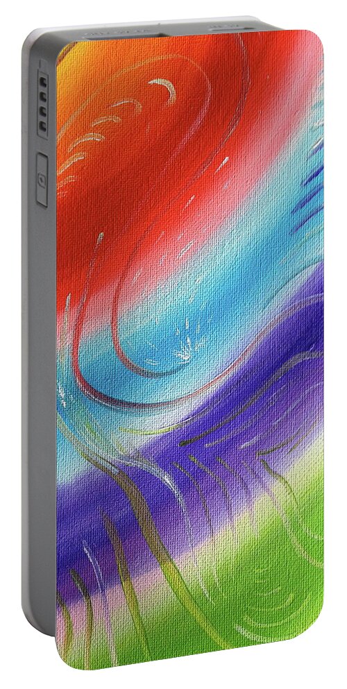 Happiness Portable Battery Charger featuring the painting Happiness by Beverley Ritchings