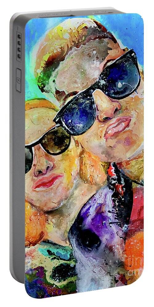 People Portrait Portable Battery Charger featuring the painting Happy Anniversary by Kasha Ritter