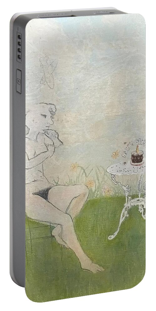 Happy Birthday Portable Battery Charger featuring the painting Happy Birthday by Leah Tomaino