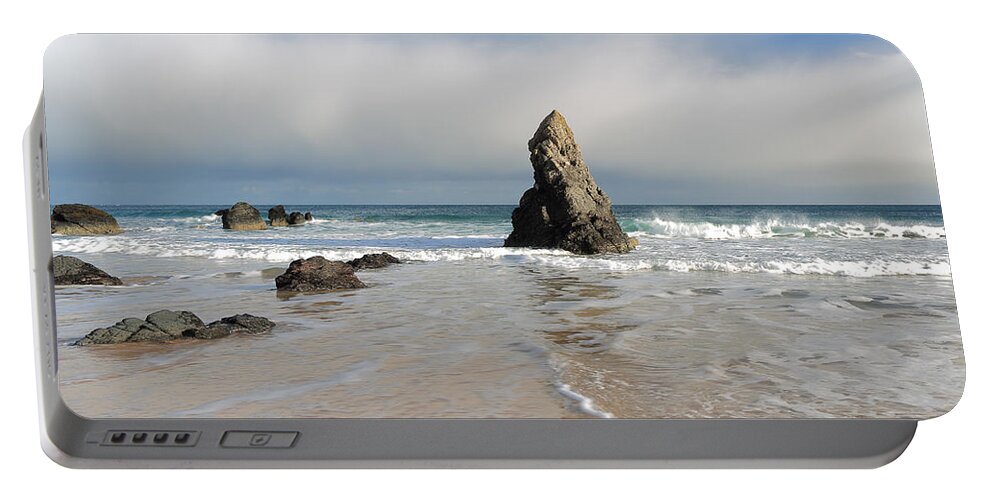 Durness Portable Battery Charger featuring the photograph Happy Day on Sango Bay by Maria Gaellman
