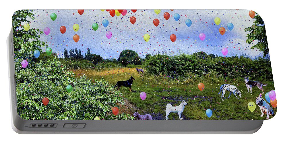 Dogs Portable Battery Charger featuring the photograph Happy Dogs Party by Natalie Holland
