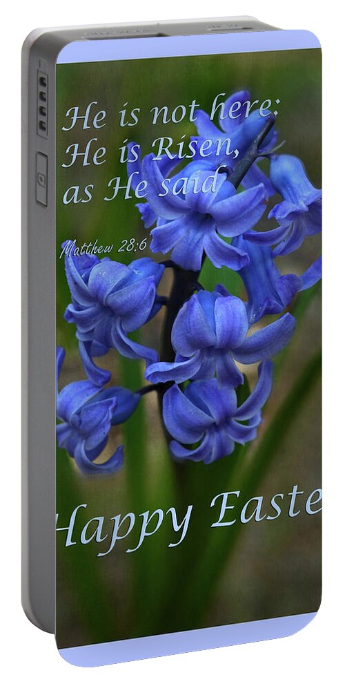  Portable Battery Charger featuring the photograph Happy Easter Hyacinth by Ann Bridges