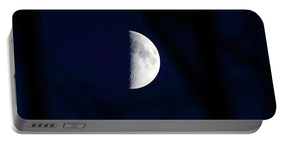 First Quarter Moon 2014 Portable Battery Charger featuring the photograph Happy First Birthday Kaya by PJQandFriends Photography