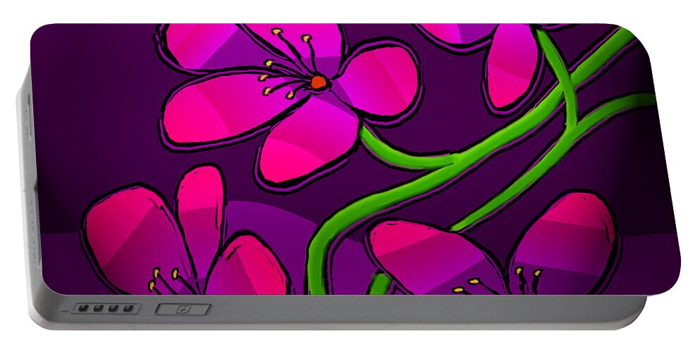 Flowers Greeting Card Portable Battery Charger featuring the digital art Happy New Year by Latha Gokuldas Panicker