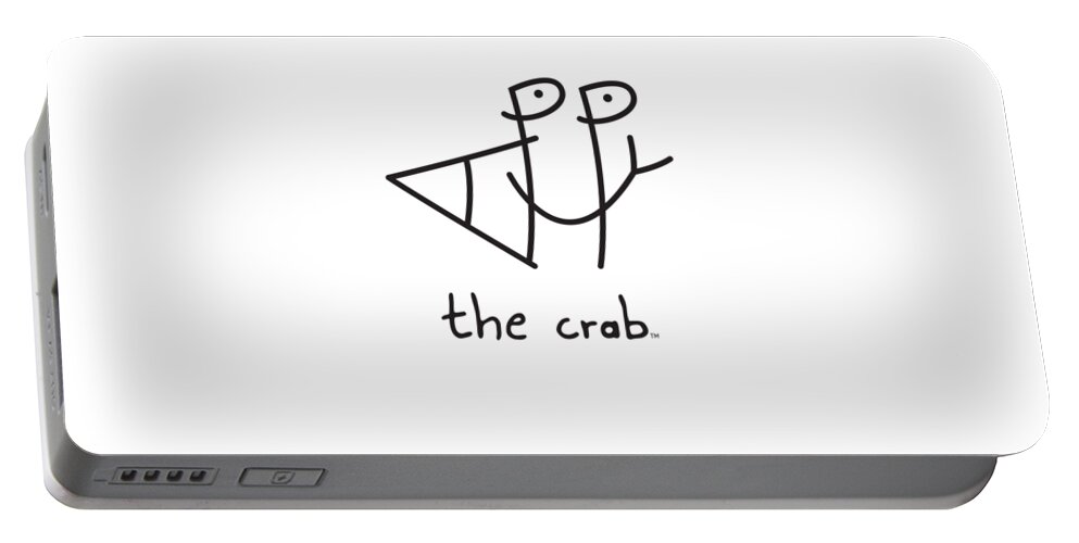 Happy Portable Battery Charger featuring the digital art HappyTheCrab.com by Chris N Rohrbach