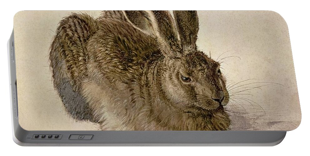 Hare Portable Battery Charger featuring the painting Hare by Albrecht Durer