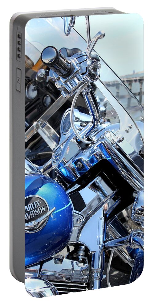 Motorcycle Portable Battery Charger featuring the photograph Harley-Davidson by Valentino Visentini