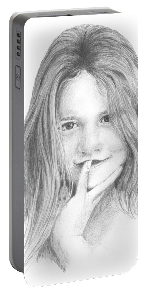 Girl Portable Battery Charger featuring the photograph Harper Age Six by Daniel Reed