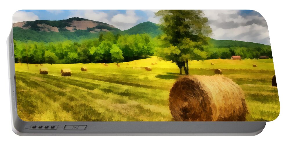 Harvest Portable Battery Charger featuring the painting Harvest at Table Rock by Lynne Jenkins