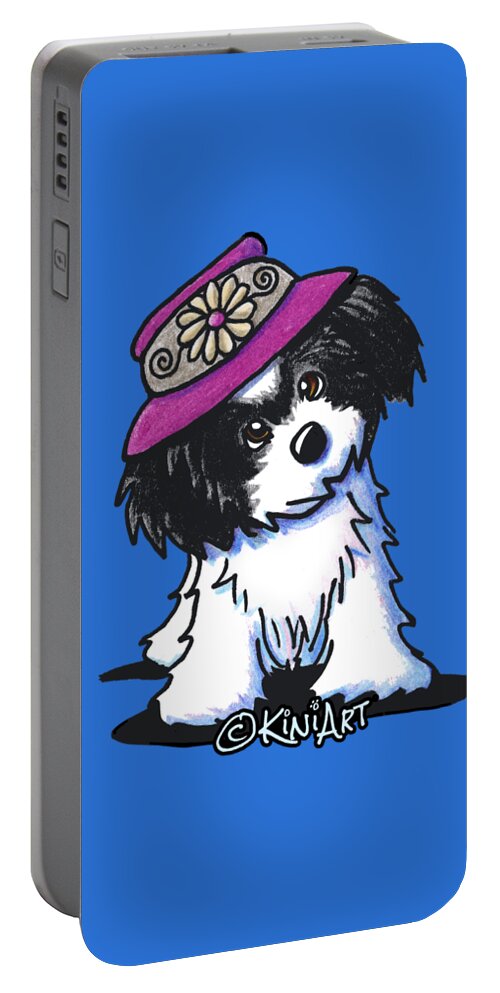 Havanese Portable Battery Charger featuring the drawing Havanese Sunshine by Kim Niles aka KiniArt
