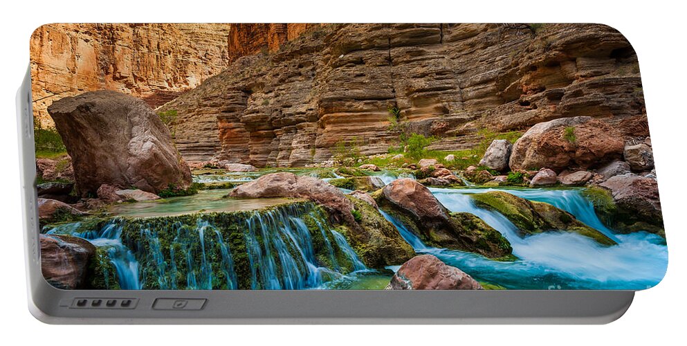 America Portable Battery Charger featuring the photograph Havasu Creek Cascade by Inge Johnsson