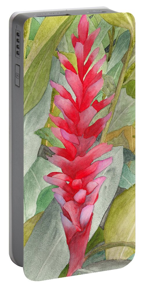Floral Portable Battery Charger featuring the painting Hawaiian Beauty by Ken Powers