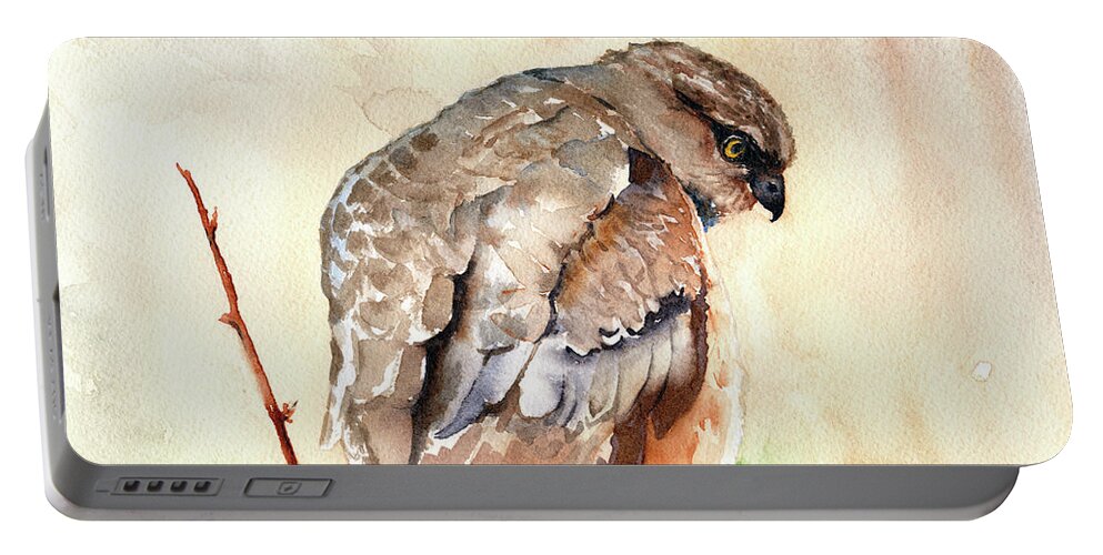 Bird Portable Battery Charger featuring the painting Hawk by Marsha Karle