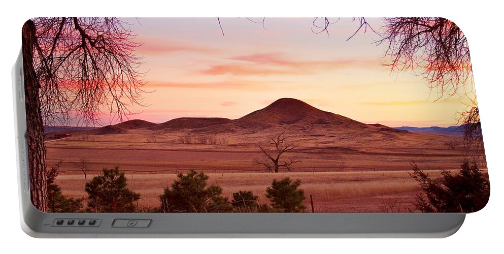 Haystack Mountain Portable Battery Charger featuring the photograph Haystack Mountain - Boulder County Colorado - Sunset Evening by James BO Insogna