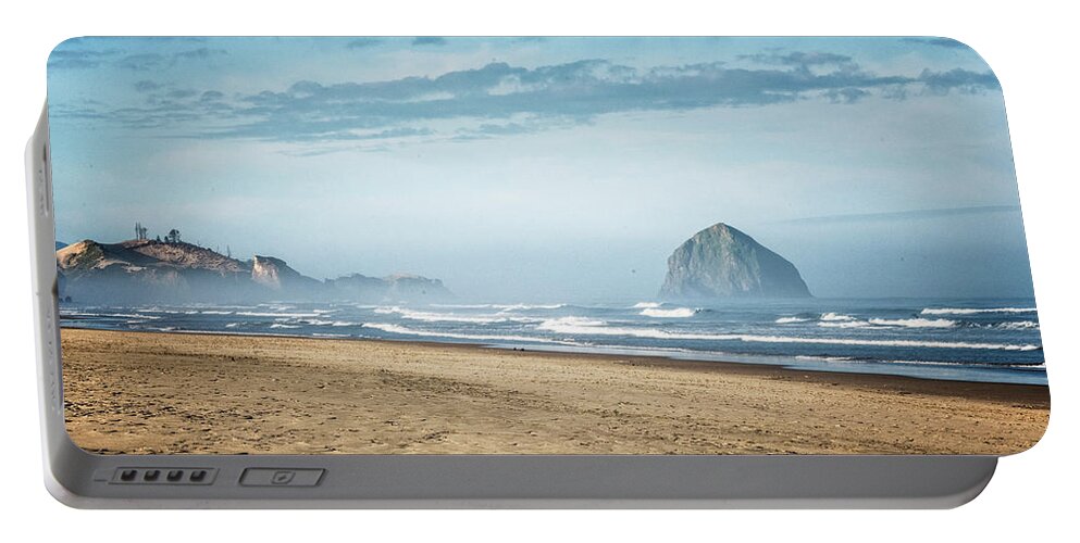 Oregon Coast Portable Battery Charger featuring the photograph Haystack Rock Pacific City by Tom Singleton