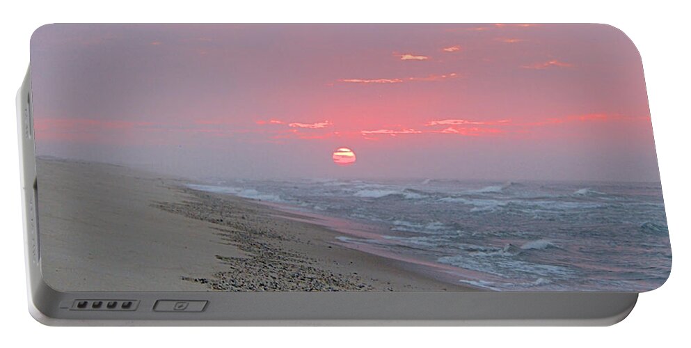 Haze Portable Battery Charger featuring the photograph Hazy Sunrise by Newwwman