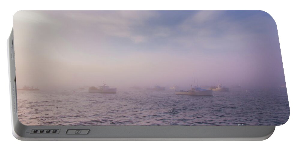 Hazy Sunset In Bar Harbor Maine Portable Battery Charger featuring the photograph Hazy Sunset in Bar Harbor Maine by Elizabeth Dow