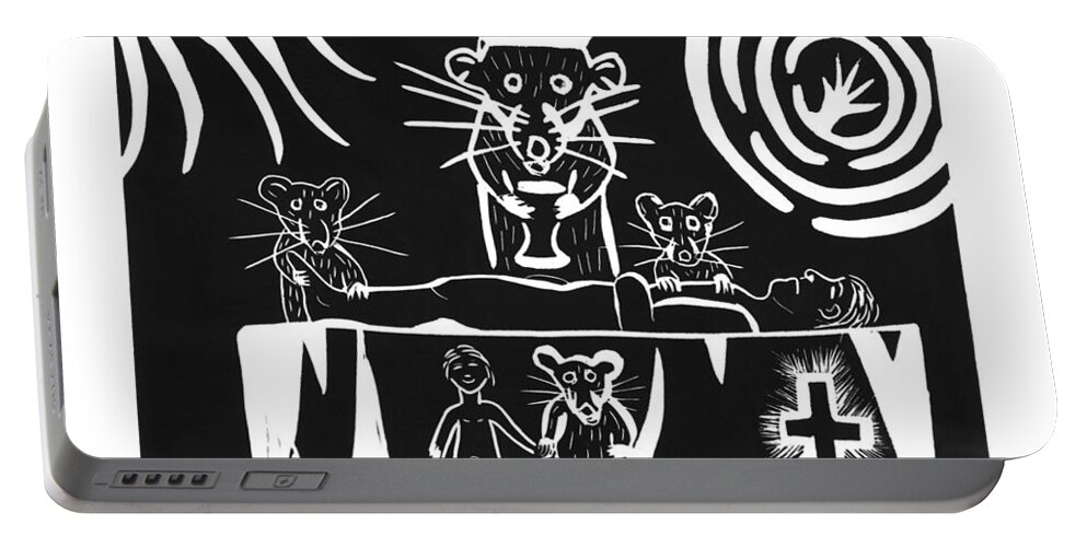 Rat Portable Battery Charger featuring the drawing Healers by Dawn Boswell Burke