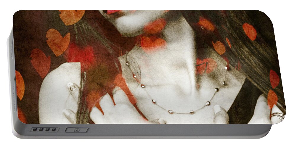 Lovers Portable Battery Charger featuring the digital art Heart of Gold by Paul Lovering