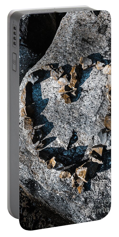 Heart Portable Battery Charger featuring the photograph Heart of stone by Jorgo Photography