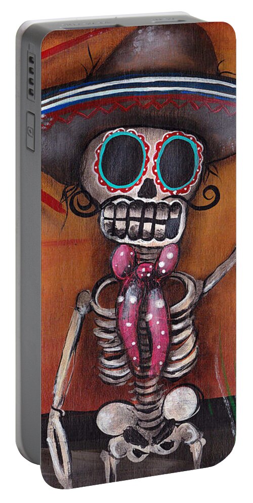 Day Of The Dead Portable Battery Charger featuring the painting Heat Wave by Abril Andrade