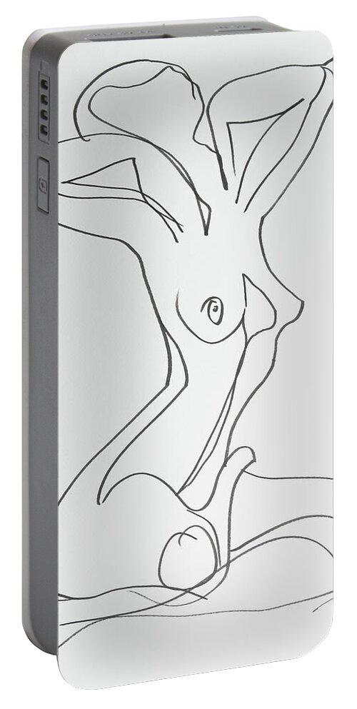 Beautiful Portable Battery Charger featuring the drawing Heaven 17 by Jarko Aka Lui Grande