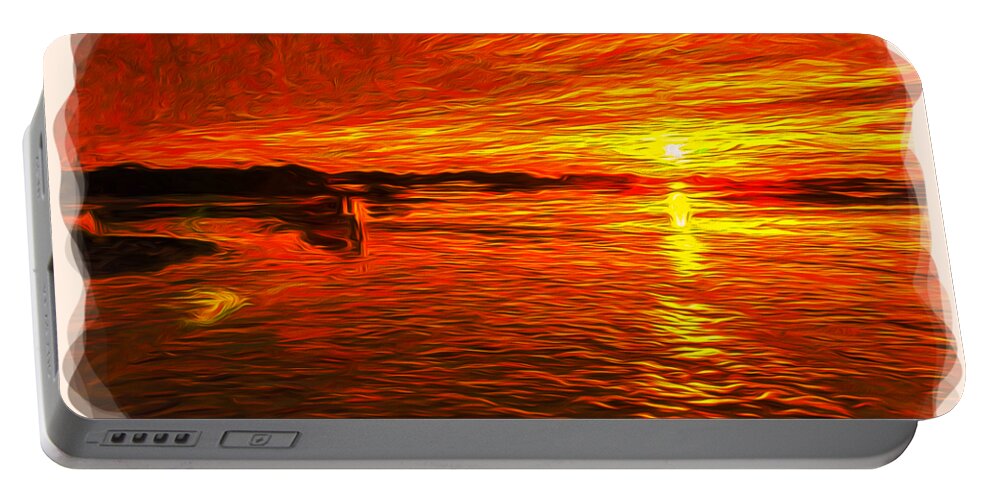 Abstract Portable Battery Charger featuring the photograph Heavens Of Fire 2 by John M Bailey
