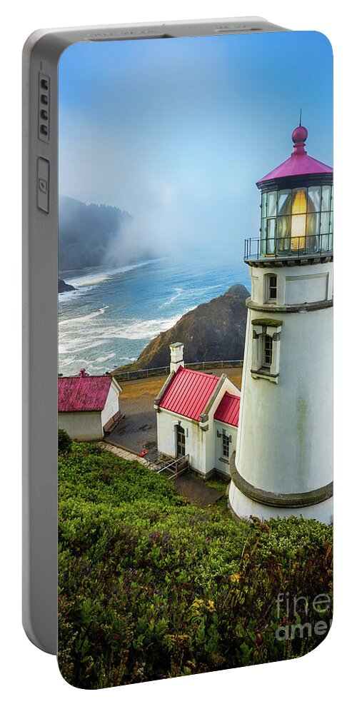America Portable Battery Charger featuring the photograph Heceta Head Fog by Inge Johnsson