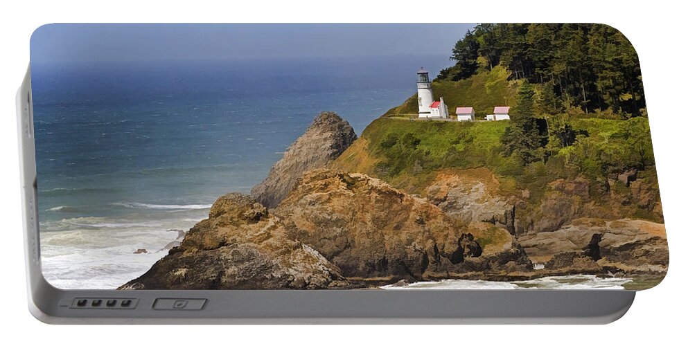 Heceta Head Lighthouse Portable Battery Charger featuring the photograph Heceta Head Lighthouse by Wes and Dotty Weber