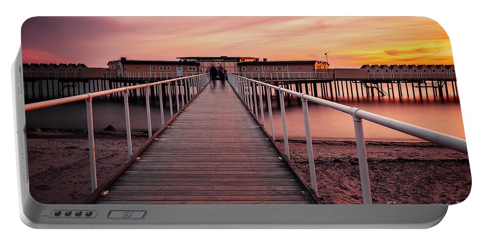 Palsjo Portable Battery Charger featuring the photograph Helsingborg pier at sunset by Sophie McAulay