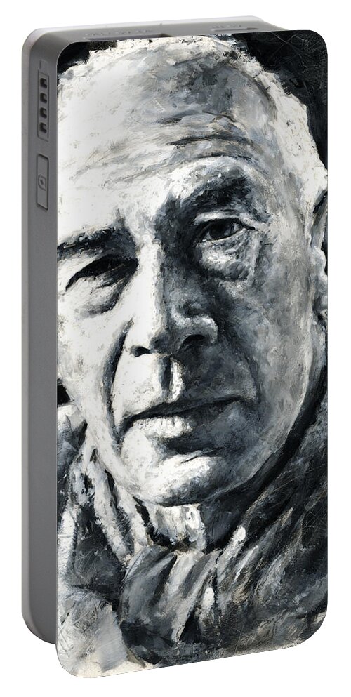 Henry Miller Portable Battery Charger featuring the painting Henry Miller by Christian Klute