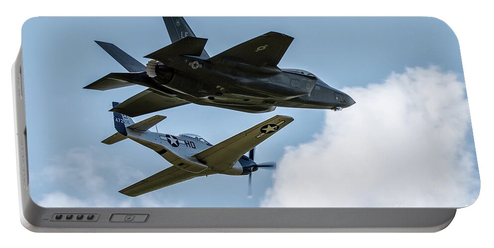 F35 Portable Battery Charger featuring the digital art Heritage Flight by Airpower Art