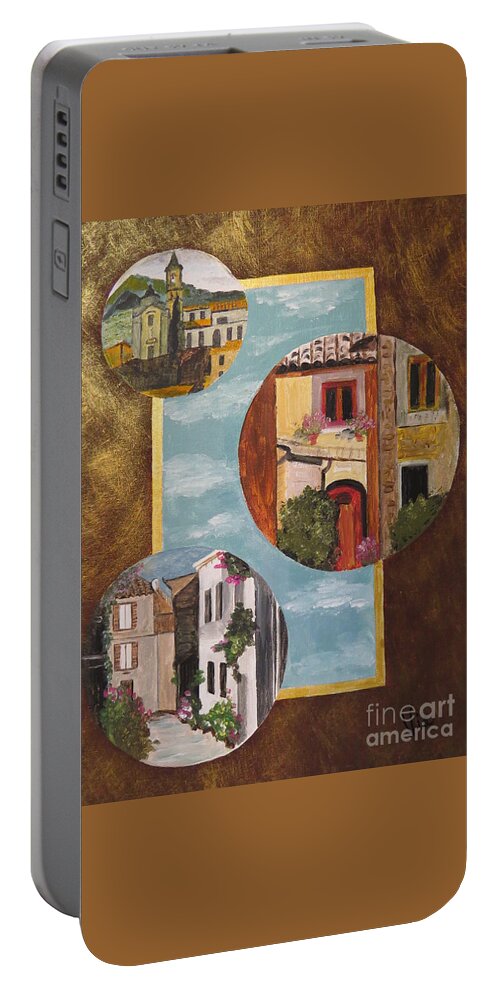 Italy Portable Battery Charger featuring the painting Heritage by Judy Via-Wolff