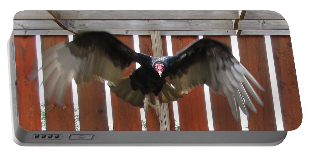 Vulture Portable Battery Charger featuring the photograph Herman Munster in flight by Keith Stokes