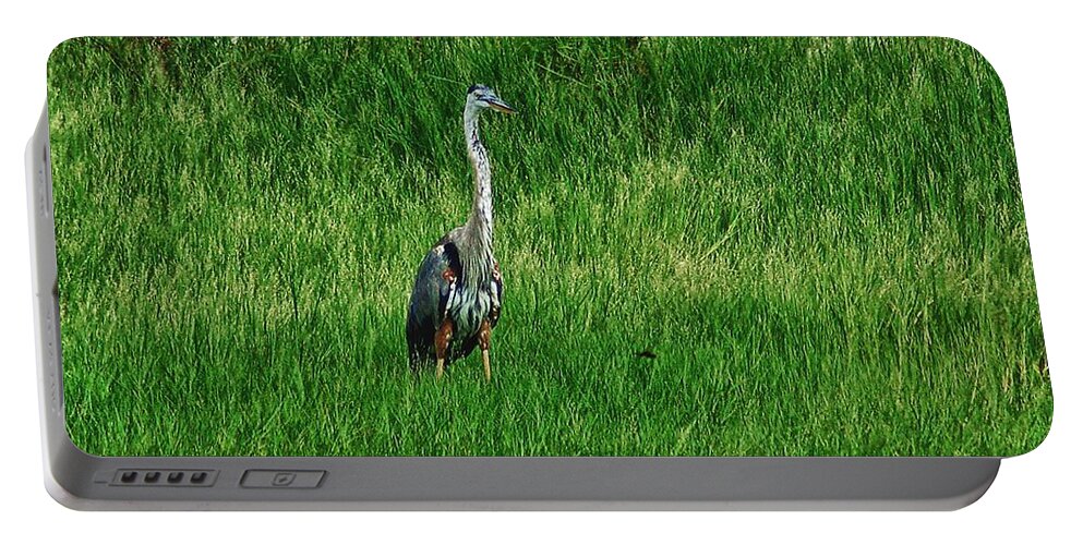 Alabama Photographer Portable Battery Charger featuring the digital art Heron in the Grasses by Michael Thomas