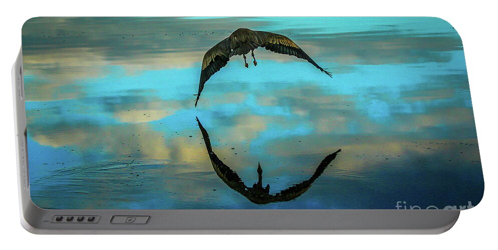 Heron Portable Battery Charger featuring the photograph Heron Reflection by Tom Claud