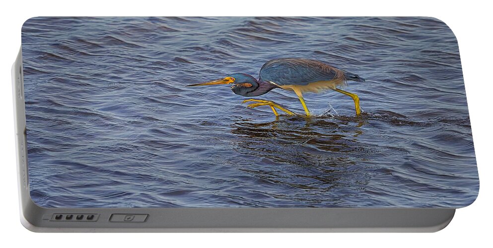 Animal Portable Battery Charger featuring the photograph Heron Sneak Attack by John M Bailey