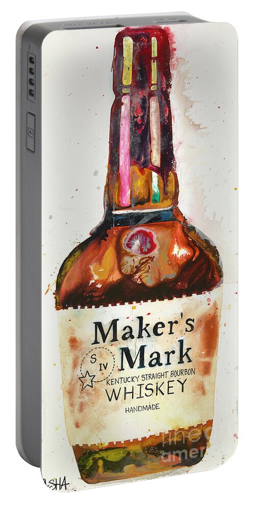 Bourbon Portable Battery Charger featuring the painting Hey Ya'll by Kasha Ritter