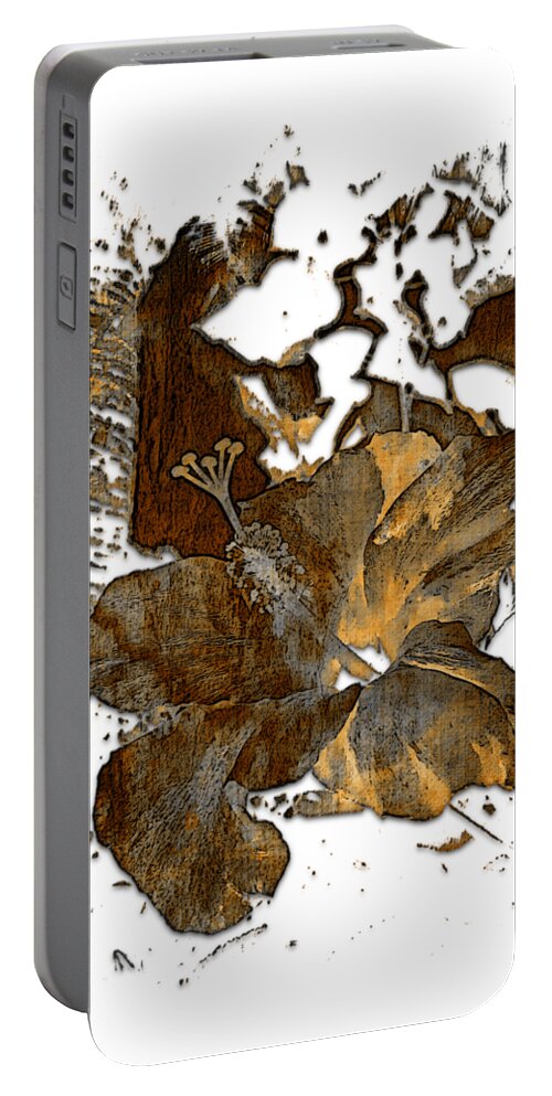 Earthy Portable Battery Charger featuring the photograph Hibiscus S D Z 2 Earthy 3 Dimensional by DiDesigns Graphics