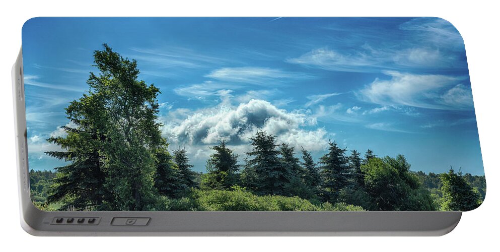 Clouds Portable Battery Charger featuring the photograph Hidden Rails by Guy Whiteley