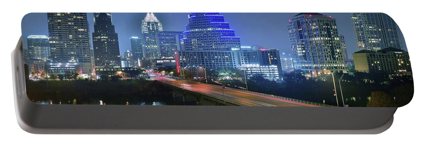 Austin Portable Battery Charger featuring the photograph High Above Austin by Frozen in Time Fine Art Photography