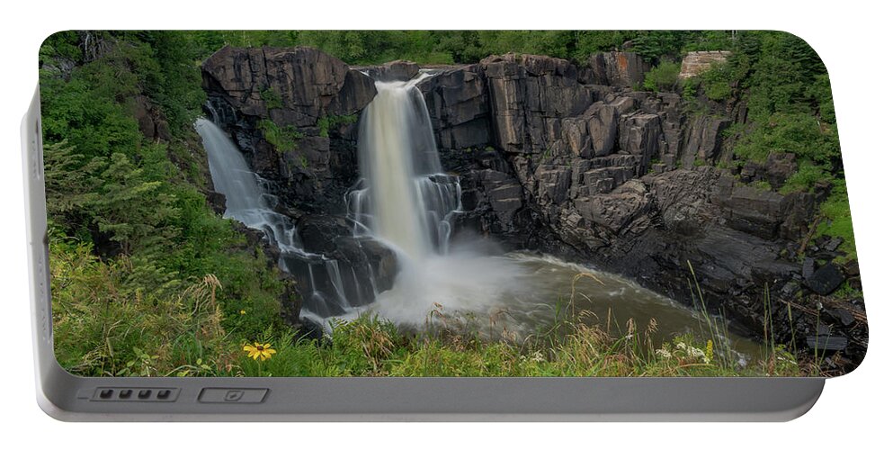 Grand Portage Portable Battery Charger featuring the photograph High Falls by Gary McCormick
