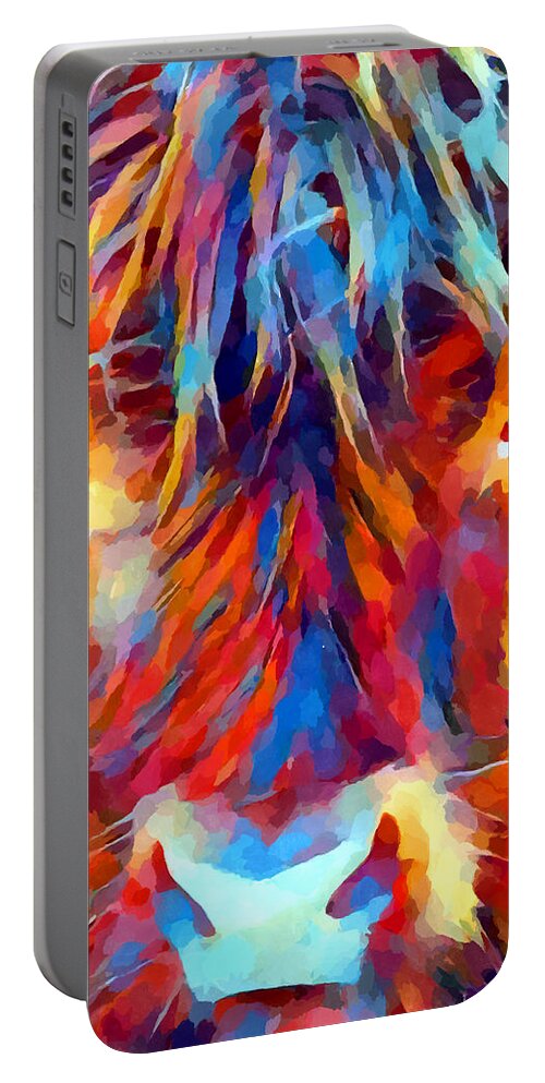 Highland Cow Watercolor Portable Battery Charger featuring the painting Highland Cow by Chris Butler
